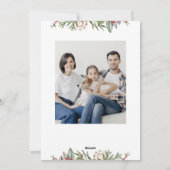 クリスマスの葉の白い写真 シーズンカード (裏面)