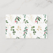 クリスマスの葉の緑の金ゴールド赤おむつラッフル エンクロージャーカード (裏面)