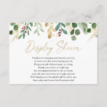 クリスマスの葉の赤ちゃんシャワー表示シャワー