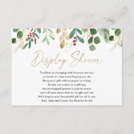 クリスマスの葉の赤ちゃんシャワー表示シャワー エンクロージャーカード