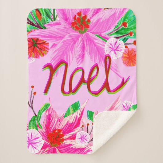 クリスマスの葉-ノエル シェルパブランケット (正面)