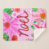 クリスマスの葉-ノエル シェルパブランケット (正面(横))