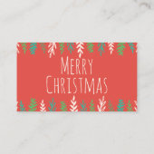 クリスマスの葉 プレイスカード (裏面)