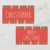 クリスマスの葉 プレイスカード (正面/裏面)