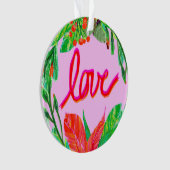 クリスマスの葉 – 愛 オーナメント (正面)