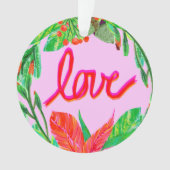 クリスマスの葉 – 愛 オーナメント (正面)