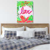 クリスマスの葉 – 愛 キャンバスプリント (インサイチュ (寝室))