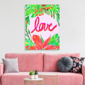 クリスマスの葉 – 愛 キャンバスプリント (インサイチュ (リビング))