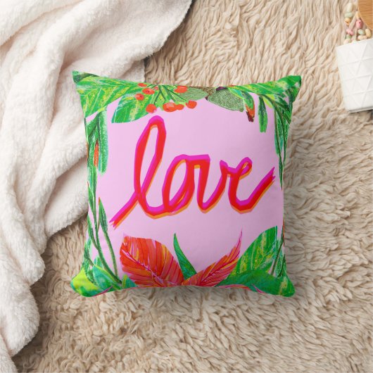 クリスマスの葉 – 愛 クッション (ブランケット)