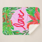 クリスマスの葉 – 愛 シェルパブランケット (正面(横))