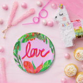 クリスマスの葉 – 愛 ペーパープレート (パーティー)