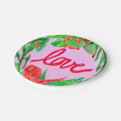 クリスマスの葉 – 愛 ペーパープレート (アングル)