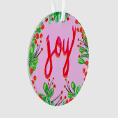 クリスマスの葉 – Joy オーナメント (正面)