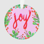 クリスマスの葉 – Joy オーナメント (正面)