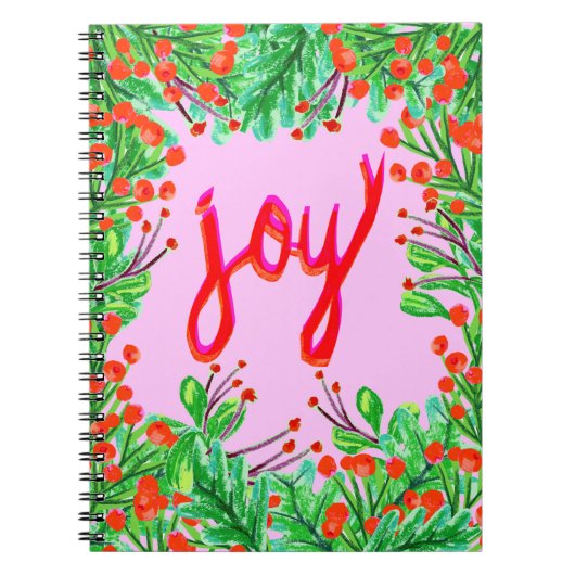 クリスマスの葉 – Joy ノートブック (正面)