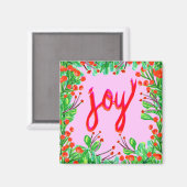 クリスマスの葉 – Joy マグネット (正面/裏面)