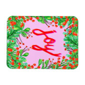 クリスマスの葉 – Joy マグネット (横)