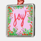 クリスマスの葉 – Joy メタルオーナメント (左)