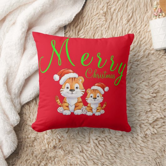 クリスマスの虎 クッション (ブランケット)