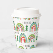 クリスマスの虹と木の休日 紙コップ (左)