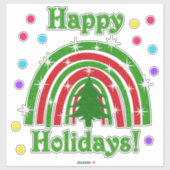 クリスマスの虹と木 フェイク| 感じ シール (シート)