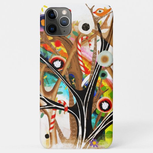 クリスマスの虹色の木の魔法のアート キャンディーケーンの冬 Case-Mate iPhoneケース (裏面)