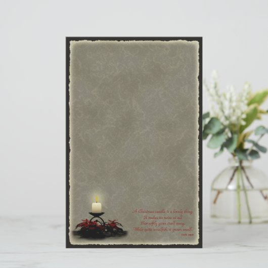 クリスマスの蝋燭の文房具 便箋 (スタンド正面)