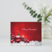 クリスマスの蝋燭のOrnamentGreetingエレガントで赤いカード シーズンポストカード (スタンド正面)