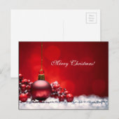 クリスマスの蝋燭のOrnamentGreetingエレガントで赤いカード シーズンポストカード (正面/裏面)