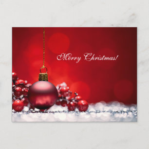 クリスマスの蝋燭のOrnamentGreetingエレガントで赤いカード シーズンポストカード