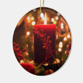 クリスマスの蝋燭 セラミックオーナメント (左)