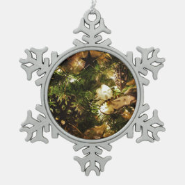 クリスマスの蝶 スノーフレークピューターオーナメント