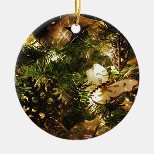 クリスマスの蝶 セラミックオーナメント (正面)