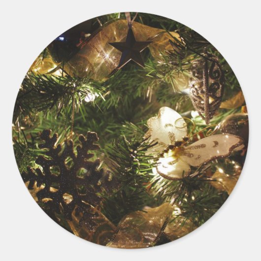 クリスマスの蝶 ラウンドシール (正面)