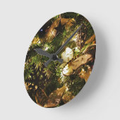 クリスマスの蝶 ラウンド壁時計 (傾斜)