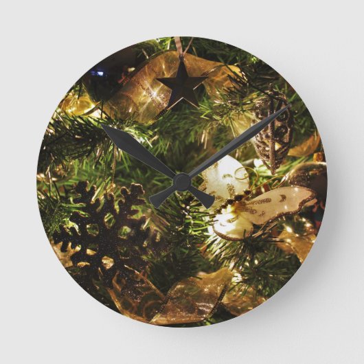 クリスマスの蝶 ラウンド壁時計 (正面)