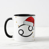 クリスマスの蟹座サンタ帽子 マグカップ (左)