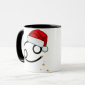 クリスマスの蟹座サンタ帽子 マグカップ (正面左)