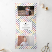 クリスマスの行の希望の休日の写真カード 三つ折りクリスマスカード (内部)