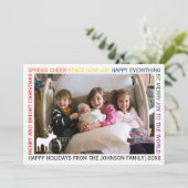 クリスマスの行の希望の休日の写真カード 招待状 (スタンド正面)