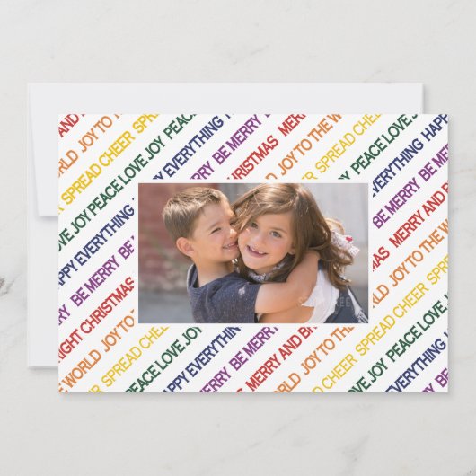 クリスマスの行の希望の休日の写真カード 招待状 (裏面)