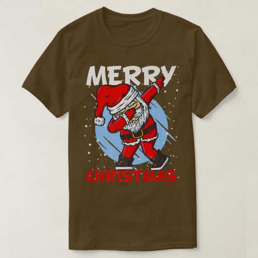 クリスマスの衣装の雪の冬ダビング踊りサン Tシャツ (デザイン正面)