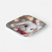 クリスマスの衣装を着た可愛いバニー ペーパープレート (傾斜あり)