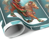 クリスマスの衣装を着た小さな女性のカーボーイ ラッピングペーパー (ロールコーナー)