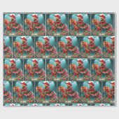 クリスマスの衣装を着た小さな女性のカーボーイ ラッピングペーパー (フラット)