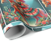 クリスマスの衣装を着た小さな女性のカーボーイ ラッピングペーパー (ロールコーナー)