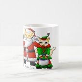 クリスマスの衣装ショッピングの猫 コーヒーマグカップ (中央)