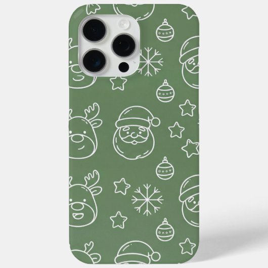 クリスマスの装飾がされたグリーンのテクスチャー Case-Mate iPhoneケース (裏面)