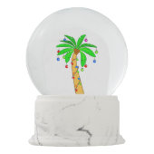 クリスマスの装飾が付いているヤシの木 スノーグローブ (裏面)