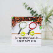 クリスマスの装飾が施されたテニスラケット (スタンド正面)